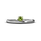 Round Peridot 4.00 Mm Asymmetrical Stackable Ring 14K Gold Jp:231142