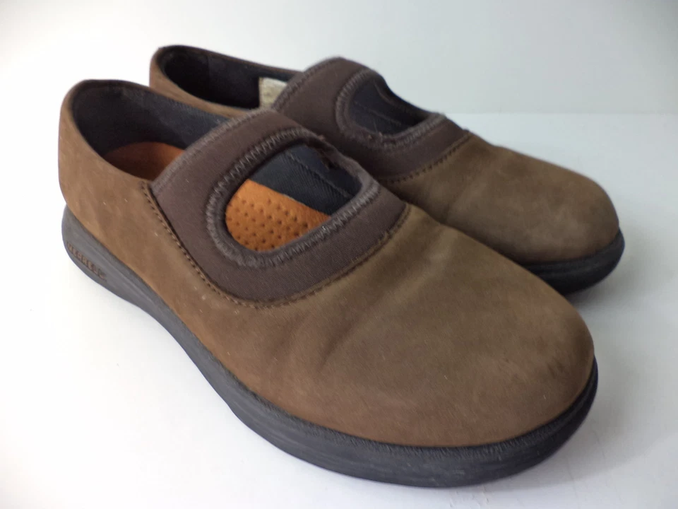 MERRELL TOPO TANGO YOUTH EUR 35 US 4M DK BROWN SUEDE MARY JANE SLIP ON SHOE  - Image 1 of 4