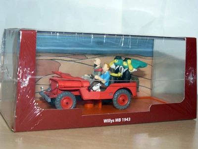 COCHE TINTIN  WILLYS MB 1943 TinTin en el Pais  Oro Negro JEEP 1/43 car 1:43 - Imagen 1 de 3