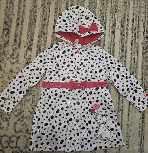 Disney Store Hooded Rain Jacket Coat Sz Girl Sz 4 101 Dalmatians Dogs Spotted - Picture 1 of 4
