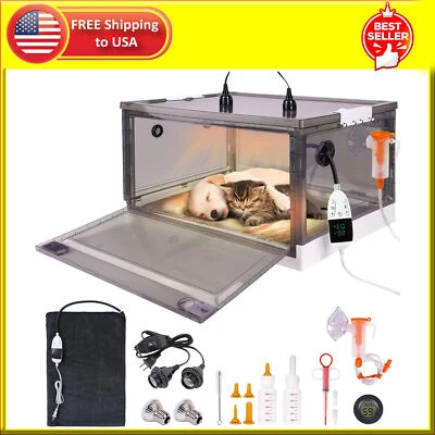 PAULOZYN Puppy Incubator with Heating and Oxygenator, Dog Incubator for Puppies, Kitten I
