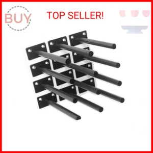 4 Stück 6 Zoll schwarz massiv Stahl Schweberegalträger Jalousie Regalträger - versteckt - Bild 1 von 2