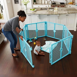 Superyard 6 Panel Free Standing Play Yard, Indoor or Outdoor Baby Playpen, Baby - Picture 1 of 12