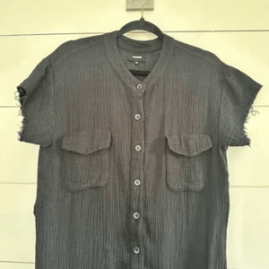 Monrow Women’s Large Black Cotton Gauze Jumpsuit - Picture 1 of 9