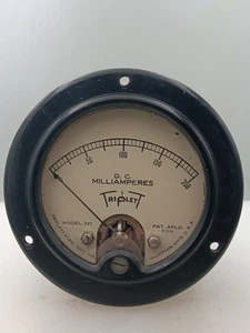 3 3/8" Triplett Model 321 0-200 DC Milliamperes Vintage Panel Meter M96 - Picture 1 of 4