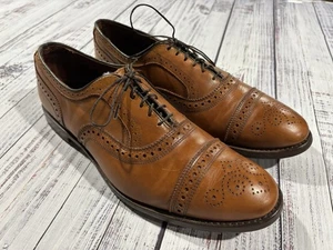 Mens Allen Edmonds Shoes Sz 12 D Cap Toe Tan Leather Excellent Cond 0163 - Picture 1 of 10