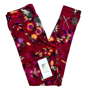 NUOVI OS Lularoe Leggings Taglia Unica (TG. 2-10) Floreale Colorato Burro Morbido Elasticizzato - Foto 1 di 13