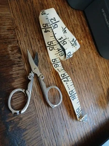Scissors -Folding Miniature Scissors & Cloth Measure - Picture 1 of 2