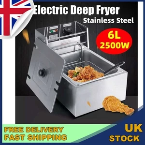 6L 2500W Commercial Electric Deep Fryer Fat Chip Fry Pot Tank Stainless Steel es - Picture 1 of 9
