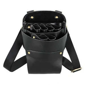 Bolso de tijeras de peluquería, funda de tijeras de tijera de peluquería de cuero para salón de peluquería - Imagen 1 de 12
