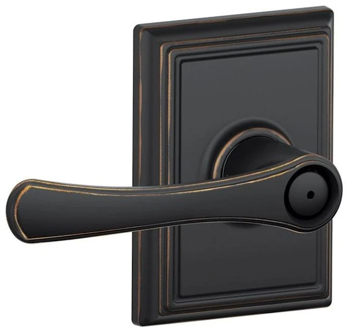 SCHLAGE F40VLA716ADD Avila Privacy Door Lever Set with Decorative Addison Trim