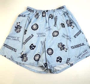 Vintage 70's UNC Tarheels Boxer Shorts Men L 36 Blue Cotton North Carolina Fan - Picture 1 of 9