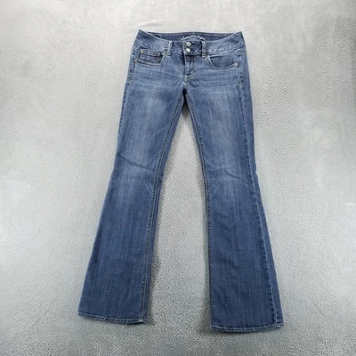 American Eagle Jeans Womens 2 Blue Artist Flare Low Rise Stretch Y2K - Image 1 of 4