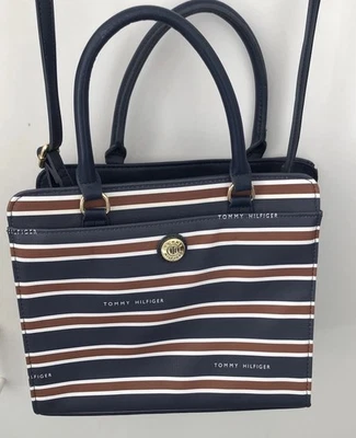 Tommy Hilfiger Bandolera Bolso Cartera Correa para el Hombro Azul Marino Marrón Blanco Foto 1 de 4