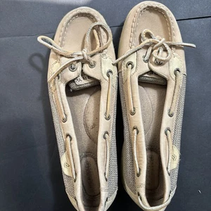 Sperry Top Sider Slip-On Boat Shoes Women Size 8.5M Leather/Paisley Fabric - Picture 1 of 5