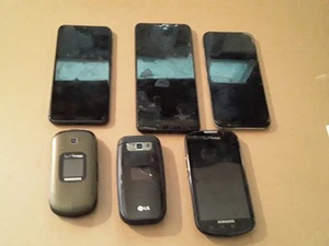 Salvage Cell Phone Lot Of 6 For Parts Not Working - Photo 1 sur 12