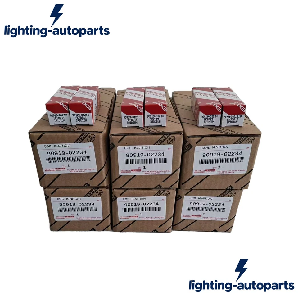 NEW 6PCS Igintion Coils 90919-02234 & Spark Plugs 90919-01210 For Toyota Lexus - Изображение 1 из 4