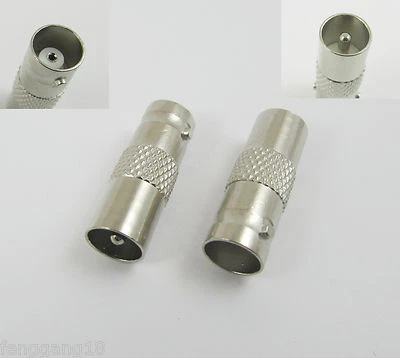10x BNC Female Jack to IEC PAL DVB-T TV Male Plug Straight RF Adapter Connector - Image 1 of 2