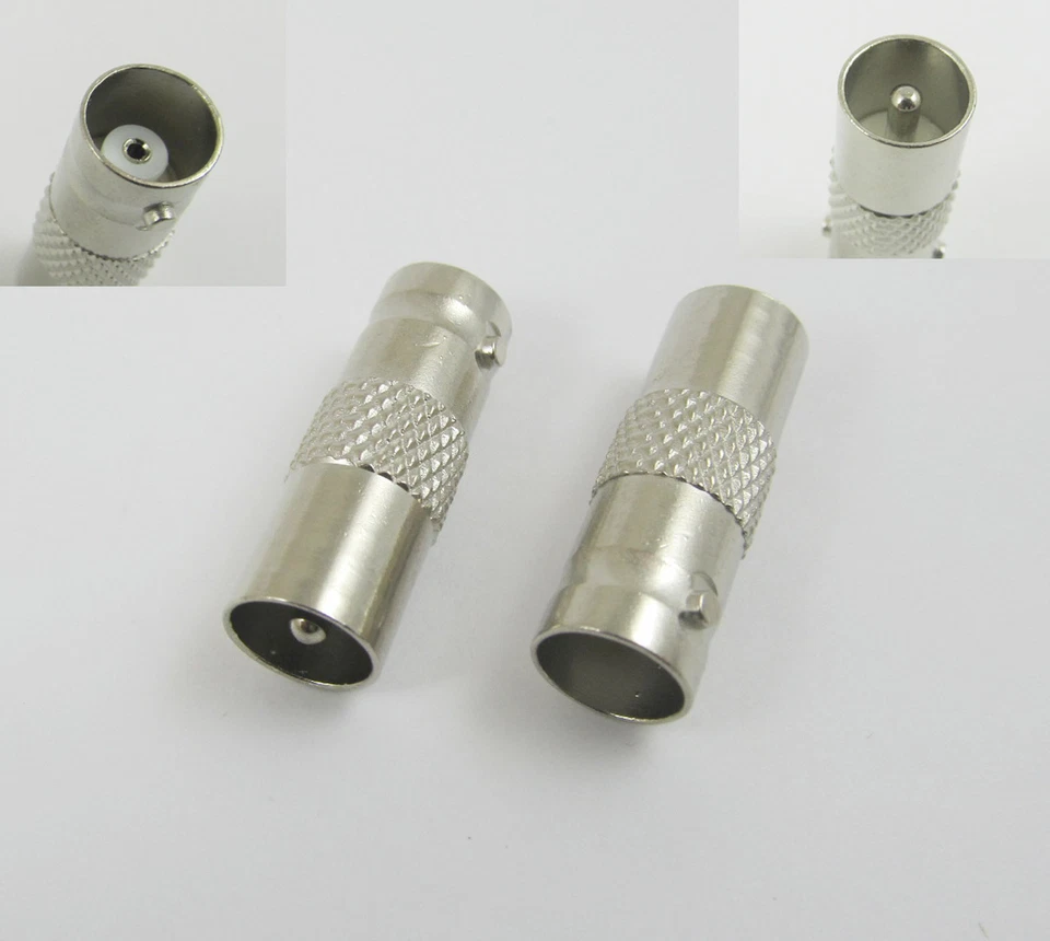 10x BNC Female Jack to IEC PAL DVB-T TV Male Plug Straight RF Adapter Connector - Image 1 of 2