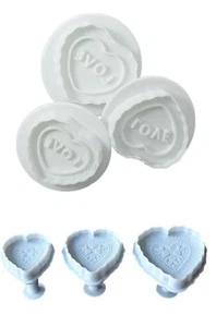 2 SETS LIEBE HERZ STÖSSEL AUSSTECHER VALENTINSTAG VINTAGE SPITZE TORTE DEKORATION PARTY - Bild 1 von 5