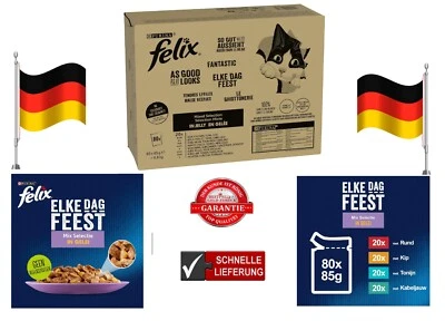Purina FELIX Katzenfutter Doppelt Lecker Nassfutter Mix in Gelee 80 x 85g - Bild 1 von 4