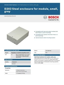 Bosch D203 Enclosure Module Gray, New - Picture 1 of 1
