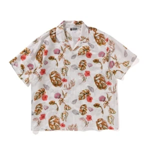 A Bathing Ape Men's Open Collar Shirt 2025 SS Model VACATION PATTERN White XL - Picture 1 of 3