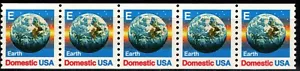 USA 1988 EARTH E-Rate 25¢ STRIP OF 5 COIL STAMPS SCOTT 2279 MNH - Picture 1 of 3