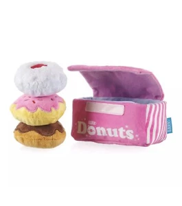Bark Box 3 Donuts & Holder Dog Toy Crinkle Hide & Seek Treats XS/S Dogs Toys - Picture 1 of 10