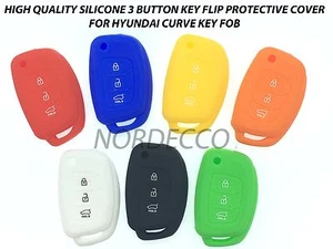 QUALITY SILICONE 3 BUTTON FOB PROTECTOR CASE HYUNDAI i10 i20 ix20 i30 iX35 SE  - Picture 1 of 10