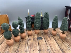 Miniatur Wollfilz Topiary Bäume in Terrakotta Töpfe für Puppenhaus, Dioramen - Bild 1 von 9