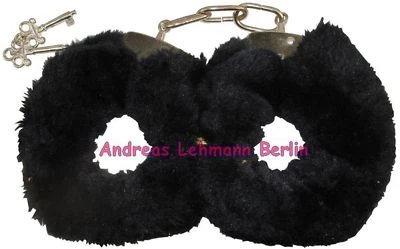 Handschellen mit Luxus-Plüsch Scherzartikel Deluxe 2 Schlüssel Hand Fuss Fesseln - Bild 1 von 2