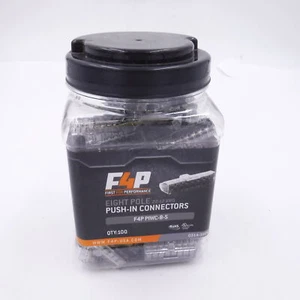 100 Pack F4P Eight Pole Push-In Connectors 22-12 AWG F4P PIWC-8-S - Picture 1 of 4