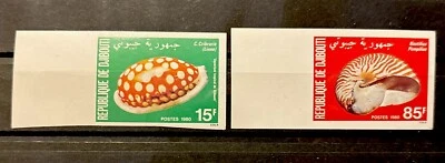 Djibouti, shells S.C.#515-16 Imperf MNH. Complete set of 2  as issued in  1980 - Image 1 of 2