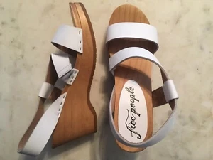 Free People Leather Wooden Sandal 37 $128 Retail - Picture 1 of 6