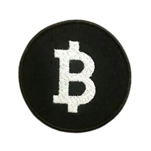 Criptomoneda Digital Nuevo Logotipo Bitcoin Parches de Bordado Negro Hierro sobre Costura - Imagen 1 de 2