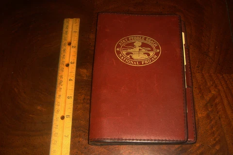 PEBBLE BEACH GOLF LINKS AT&T PRO AM Brown Leather 6 RING ADDRESS BOOK Brand New Cover