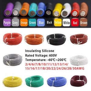 Extra Flexible Soft Silicone Wire Cable 0.08mm Tinned Copper 2/4/6/7/8AWG-30AWG - Picture 1 of 9