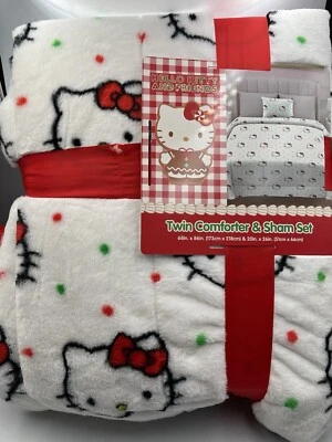 Juego de edredón y farsa VIRAL Hello Kitty Navidad tamaño Queen ~ NUEVO CON ETIQUETA ~ Foto 1 de 4
