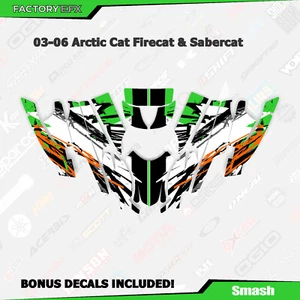 Orange Green Graphics kit fits Arctic Cat Sabercat Firecat 500 600 700 F5 F6 F7 - Bild 1 von 2