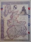 Thomas Moule 1830 Lancashire County Map Of Old England - Reproduced 1990