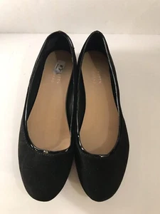 LC Lauren Conrad Toe Slip on Women's Shoes Sz 9 M Black Suede Comfort Round Toe - Picture 1 of 6