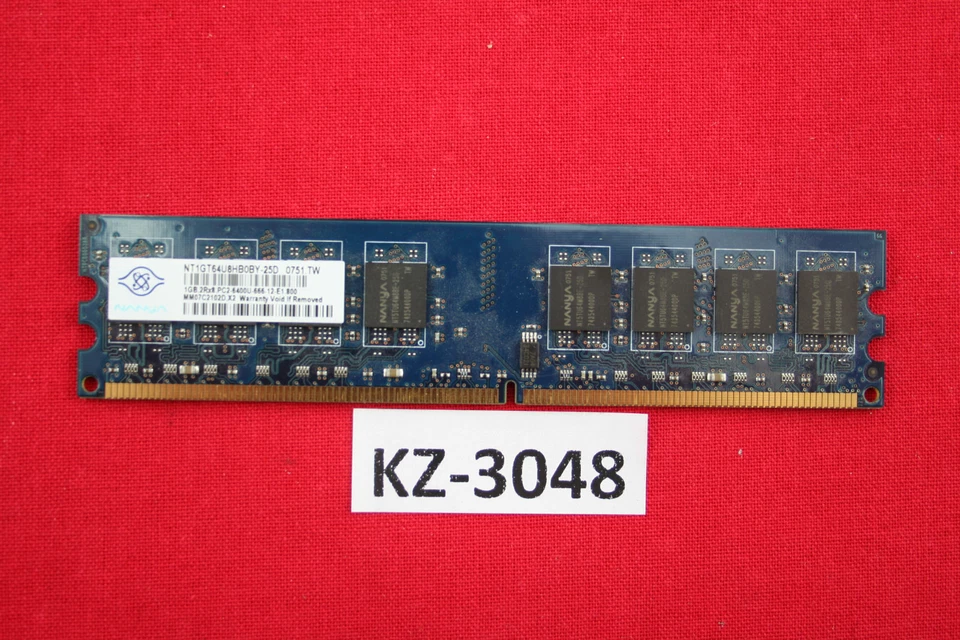 Nanya 1GB 2Rx8 PC2-6400U DDR2 800MHz Storage NT1GT64U8HB0BY-25D KZ-3048 - Image 1 of 1