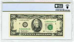 Fr #2081-E $20 1995 FRN Full Matte Offset Printing Error Face to Back VF35 PCGS - Picture 1 of 2