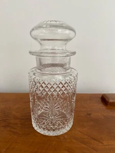 Antique Victorian Cut Glass Decanter Small Size Condiment Scent Bottle Stopper - Picture 1 of 15