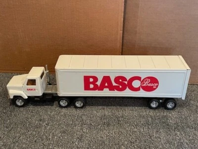 ERTL BASCO Semi & Trailer, White, Nice!, VGC!, 1/48 - Image 1 of 4