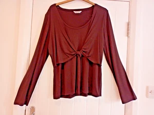 NEW SIZE MEDIUM FITS SIZE 16 BROWN. MOCK BOLERO. TOP. TIES AT FRONT - Picture 1 of 4