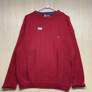 Chaps Ralph Lauren Sweater Adult Medium Red Long Sleeve Men’s Pullover 90s - Picture 1 of 10