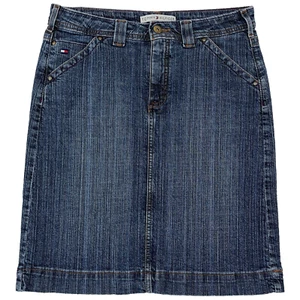 Tommy Hilfiger Womens Skirt Size 4 Blue Pencil Jean Denim Flag Preppy Ladies A21 - Picture 1 of 9