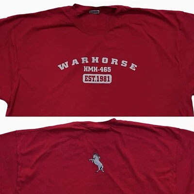 WARHORSE HMH-465 est. 1981 red T-Shirt 2XL US Marine Heavy Helicopter Squadron - Image 1 of 4